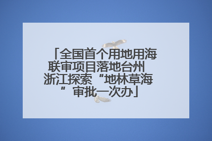 全国首个用地用海联审项目落地台州 浙江探索“地林草海”审批一次办