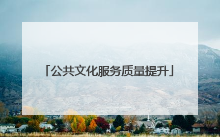 公共文化服务质量提升