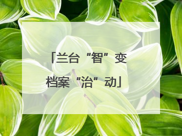 兰台“智”变 档案“治”动