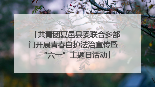 共青团夏邑县委联合多部门开展青春自护法治宣传暨“六一”主题日活动