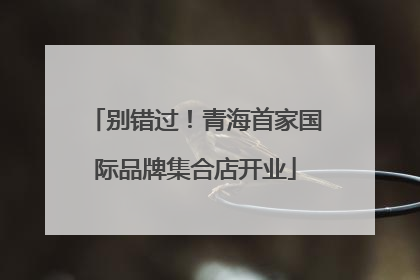 别错过！青海首家国际品牌集合店开业