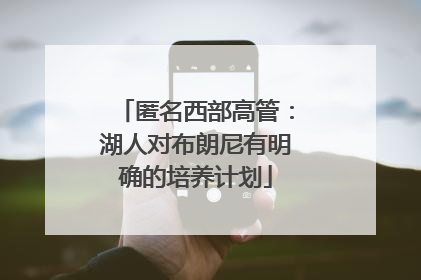 匿名西部高管：湖人对布朗尼有明确的培养计划