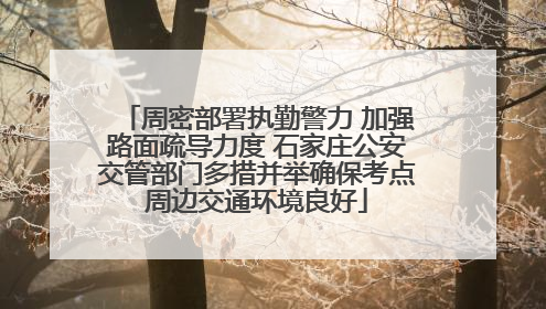 周密部署执勤警力 加强路面疏导力度 石家庄公安交管部门多措并举确保考点周边交通环境良好
