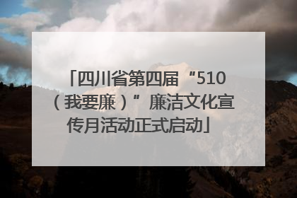 四川省第四届“510（我要廉）”廉洁文化宣传月活动正式启动