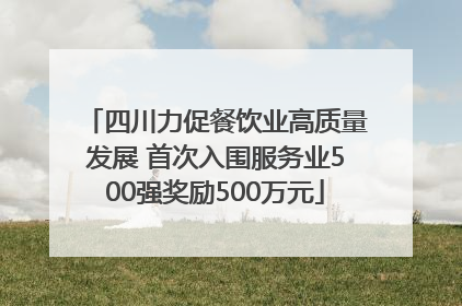 四川力促餐饮业高质量发展 首次入围服务业500强奖励500万元