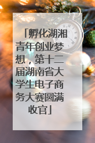 孵化湖湘青年创业梦想，第十二届湖南省大学生电子商务大赛圆满收官