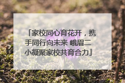 家校同心育花开，携手同行向未来 峨眉二小凝聚家校共育合力