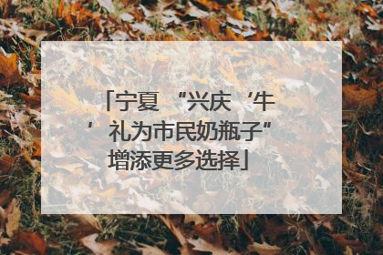 宁夏 “兴庆‘牛’礼为市民奶瓶子”增添更多选择