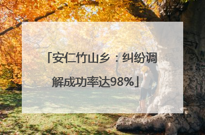 安仁竹山乡：纠纷调解成功率达98%