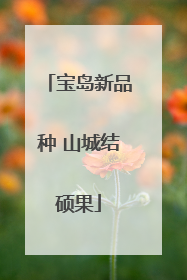 宝岛新品种 山城结硕果