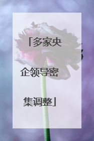 多家央企领导密集调整