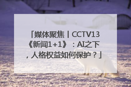 媒体聚焦丨CCTV13《新闻1+1》：AI之下，人格权益如何保护？