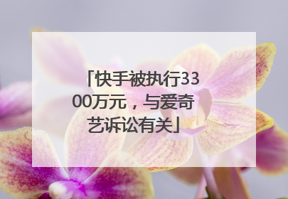 快手被执行3300万元，与爱奇艺诉讼有关