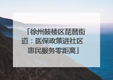 徐州鼓楼区琵琶街道：医保政策进社区 惠民服务零距离