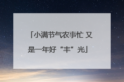 小满节气农事忙 又是一年好“丰”光