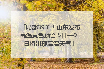 局部39℃！山东发布高温黄色预警 5日—9日将出现高温天气