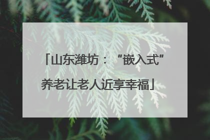 山东潍坊：“嵌入式”养老让老人近享幸福