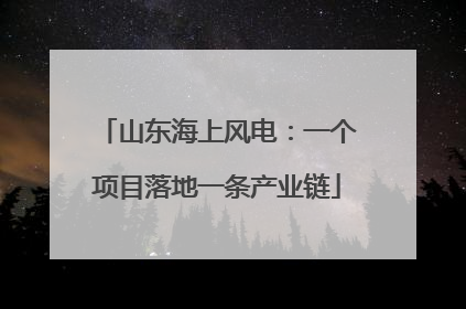 山东海上风电：一个项目落地一条产业链