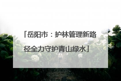 岳阳市：护林管理新路径全力守护青山绿水