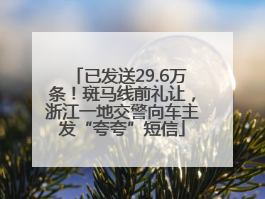 已发送29.6万条！斑马线前礼让，浙江一地交警向车主发“夸夸”短信