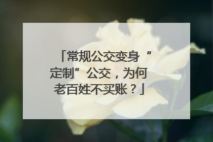 常规公交变身“定制”公交，为何老百姓不买账？
