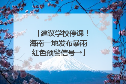 建议学校停课！海南一地发布暴雨红色预警信号→