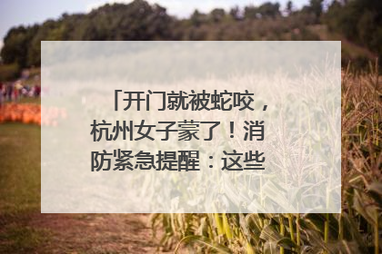 开门就被蛇咬，杭州女子蒙了！消防紧急提醒：这些方法都不靠谱！
