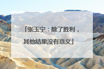 张玉宁：除了胜利，其他结果没有意义