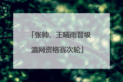 张帅、王曦雨晋级温网资格赛次轮