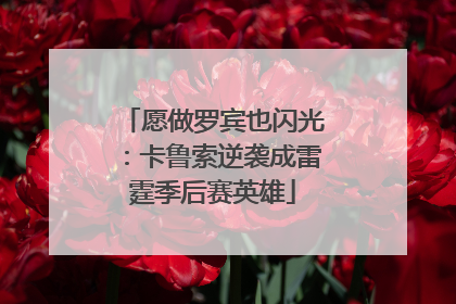 愿做罗宾也闪光：卡鲁索逆袭成雷霆季后赛英雄