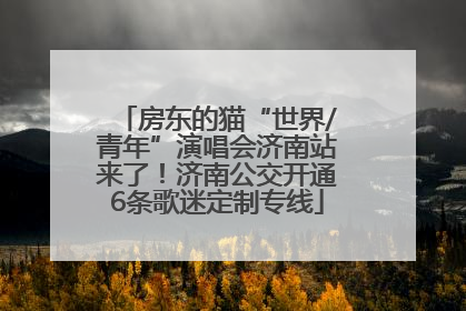 房东的猫“世界/青年”演唱会济南站来了！济南公交开通6条歌迷定制专线