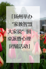 扬州举办“家教智慧大家说”圆桌派暨心理团辅活动