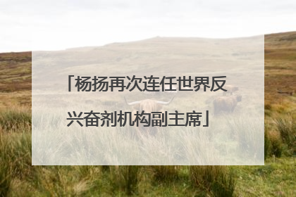 杨扬再次连任世界反兴奋剂机构副主席