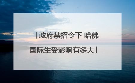政府禁招令下 哈佛国际生受影响有多大