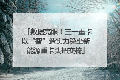 数据亮眼！三一重卡以“智”造实力稳坐新能源重卡头把交椅