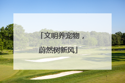 文明养宠物,蔚然树新风