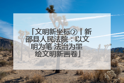 文明新坐标②丨新邵县人民法院：以文明为笔 法治为墨 绘文明新画卷
