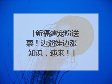 新福建宠粉送票！边遛娃边涨知识，速来！