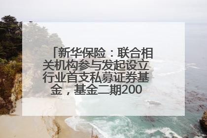 新华保险：联合相关机构参与发起设立行业首支私募证券基金，基金二期200亿元已募集完毕