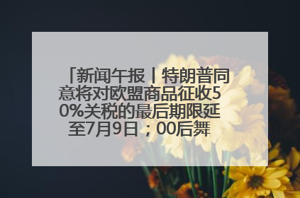 新闻午报丨特朗普同意将对欧盟商品征收50%关税的最后期限延至7月9日；00后舞蹈老师“花式”推介家乡岳阳>>