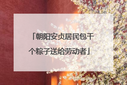 朝阳安贞居民包千个粽子送给劳动者