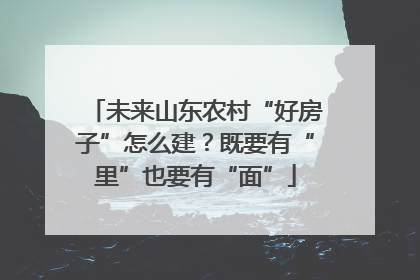 未来山东农村“好房子”怎么建？既要有“里”也要有“面”