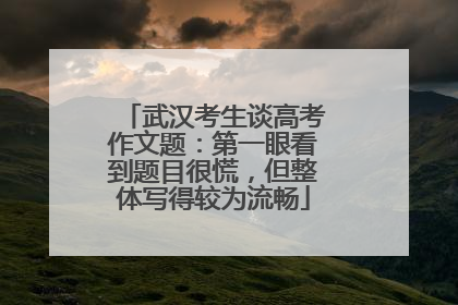 武汉考生谈高考作文题：第一眼看到题目很慌，但整体写得较为流畅