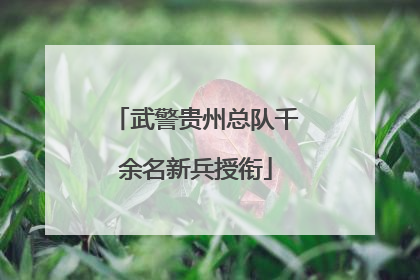 武警贵州总队千余名新兵授衔