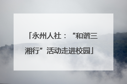 永州人社：“和谐三湘行”活动走进校园