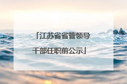 江苏省省管领导干部任职前公示
