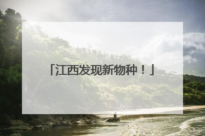 江西发现新物种！