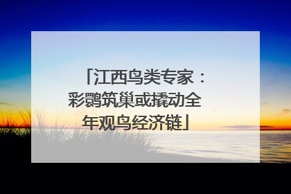 江西鸟类专家：彩鹮筑巢或撬动全年观鸟经济链