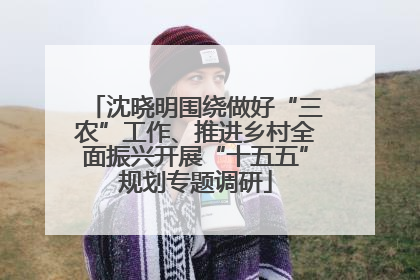 沈晓明围绕做好“三农”工作、推进乡村全面振兴开展“十五五”规划专题调研