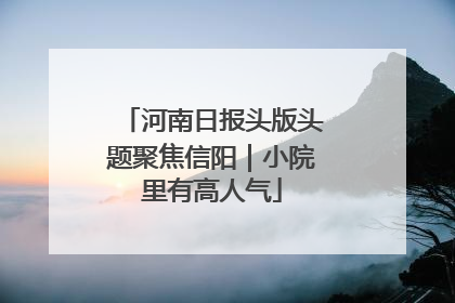 河南日报头版头题聚焦信阳｜小院里有高人气